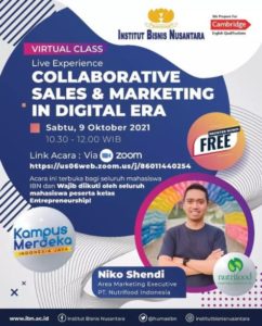 Read more about the article Virtual Class IBN x Nutrifood (Collaborative Sales & Marketing in Digital Era)