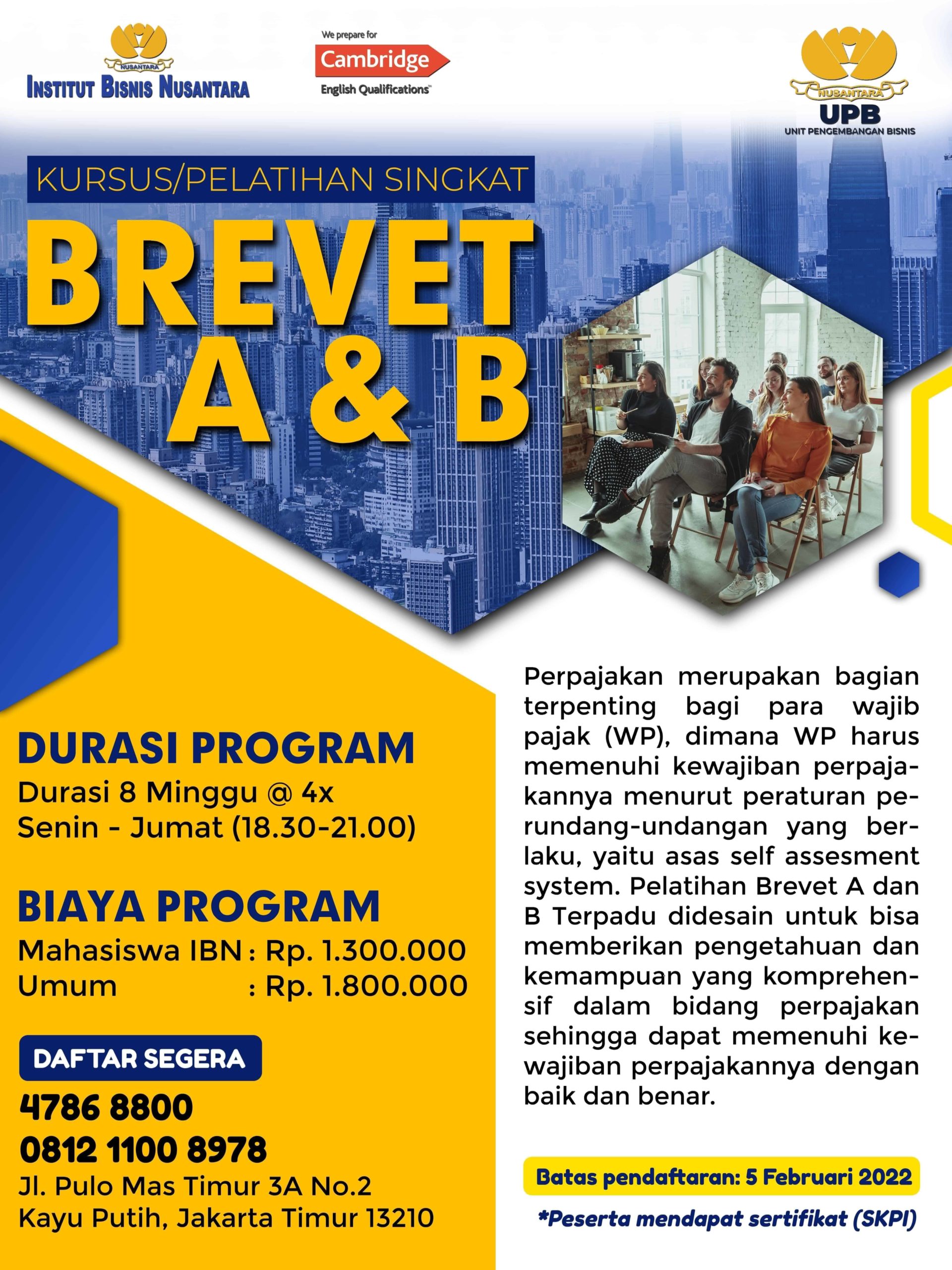 Read more about the article UPB Buka Pelatihan Singkat Brevet A & B